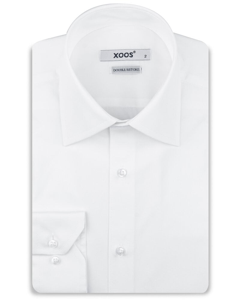 XOOS Chemise homme blanche à col de Ville (Double Retors)