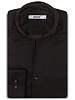 XOOS Men's chocolate micro-dot shirt with Straight Open Collar