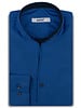 XOOS Chemise homme bleue à micro pois et col droit ouvert