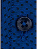 XOOS Men's blue micro-dot shirt with Straight Open Collar