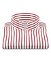 XOOS Chemise homme blanche à rayures rouges et col droit Ouvert (Double Retors)
