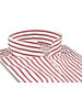 XOOS Chemise homme blanche à rayures rouges et col droit Ouvert (Double Retors)