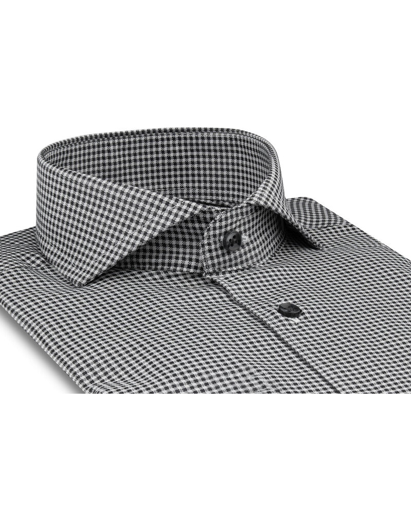 XOOS Chemise homme à pied de poule et col Full Spread (Double Retors)