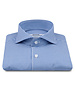 XOOS Men's blue gingham check shirt with full spread collar (Double Twisted)