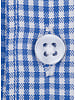 XOOS Chemise homme à carreaux vichy bleus et col Full Spread (Double Retors)