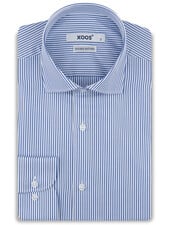 XOOS Men's blue striped shirt with Italian collar (Double Twisted)