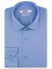 XOOS Men's blue end-on-end shirt (Double Twisted)