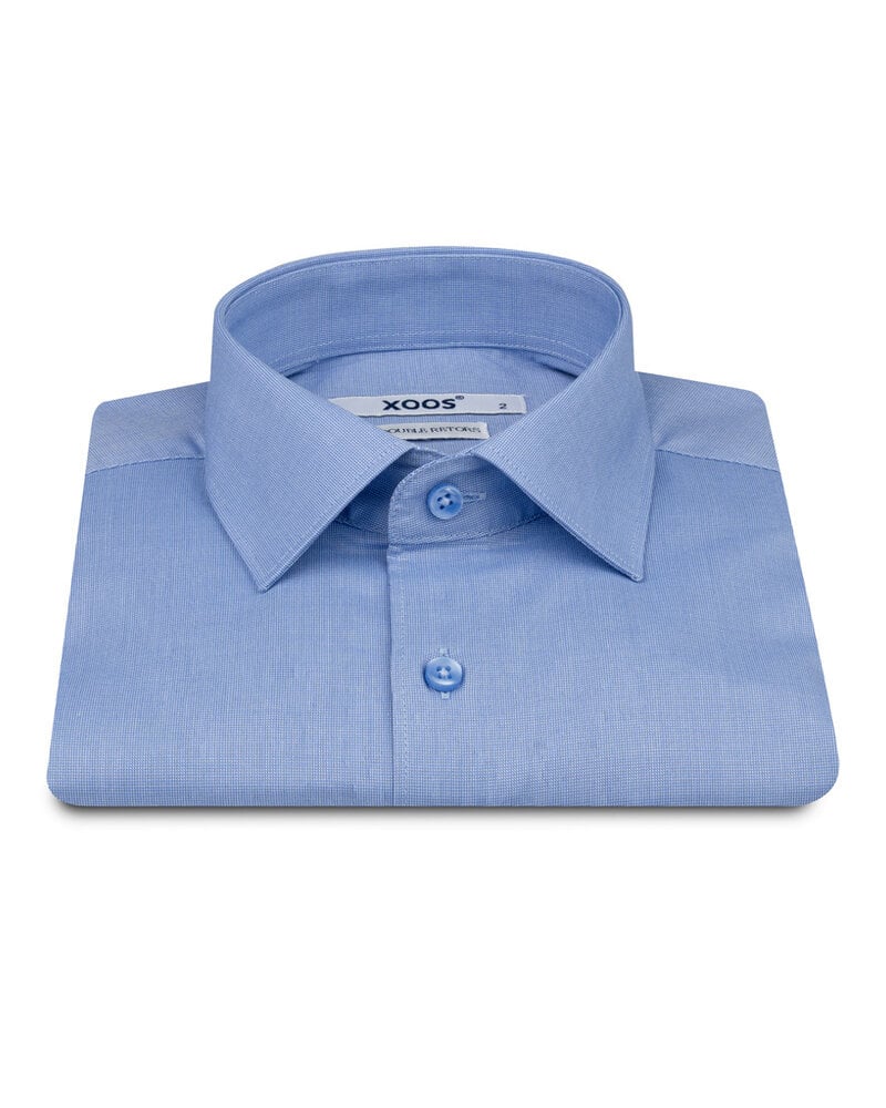 XOOS Men's blue end-on-end shirt (Double Twisted)