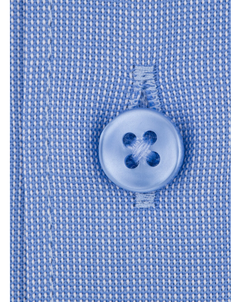 XOOS Chemise homme en fil-a-fil bleu (Double Retors)