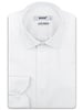 XOOS Men's white Sateen cotton dress shirt with hidden placket