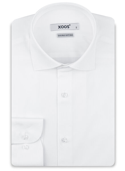 XOOS Chemise homme blanche essentielle à col Italien (Double Retors)