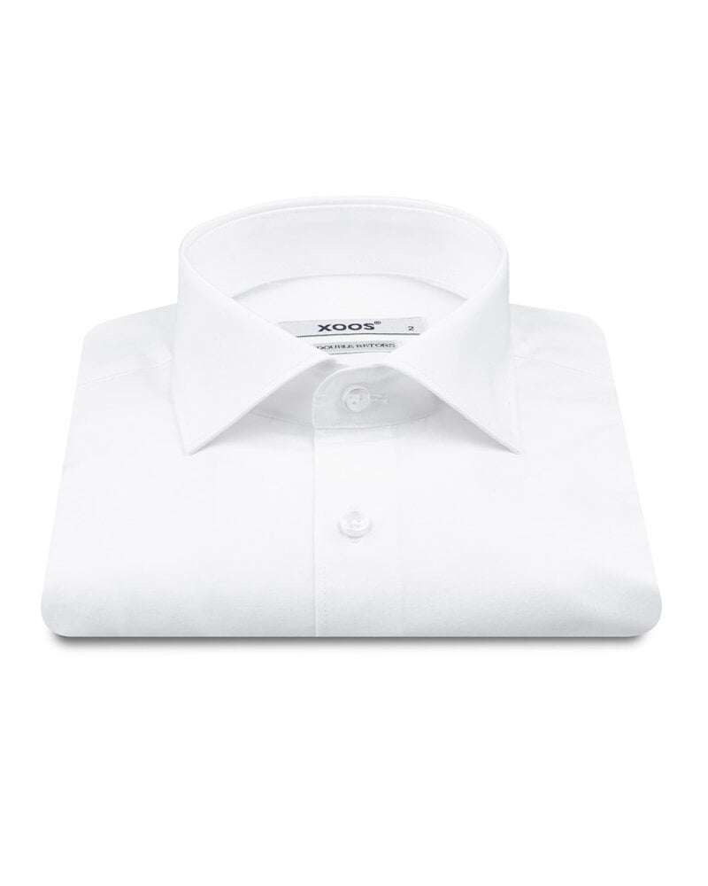 XOOS Chemise homme blanche essentielle à col Italien (Double Retors)