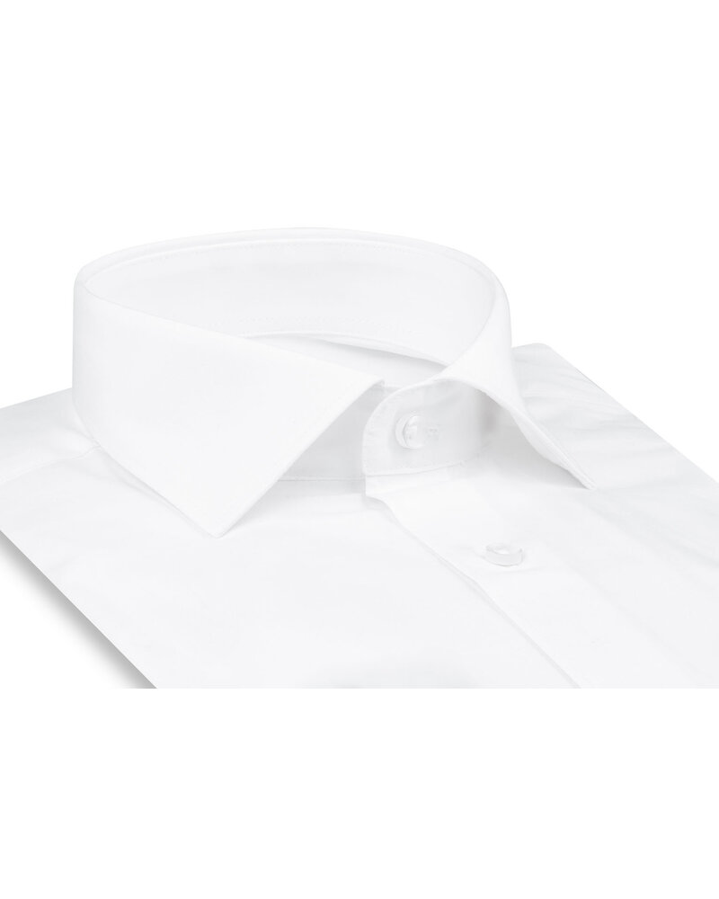 XOOS Men’s white essential dress shirt with Cutaway collar (Double Twisted)