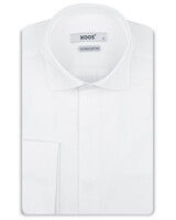 XOOS Men's white shirt with French cuffs and hidden placket (Double Twisted)