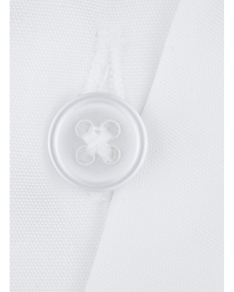 XOOS Chemise homme blanche à poignets mousquetaire et gorge cachée (Double Retors)