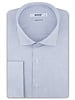 XOOS Men's blue woven cotton shirt with French cuffs (Double Twisted)