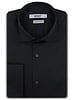 XOOS Men's black twill shirt with French cuffs (Double Twisted)