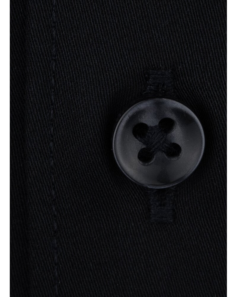XOOS Men's black twill shirt with French cuffs (Double Twisted)