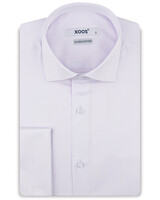 XOOS Men's lavender cotton piqué shirt with French cuffs (Double Twisted)