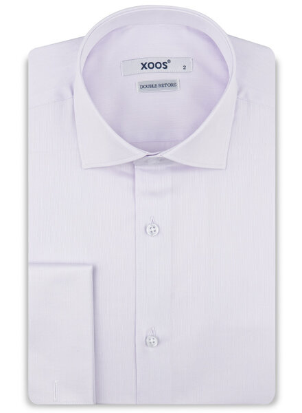 XOOS Chemise homme parme en coton piqué et poignets mousquetaire (Double Retors)