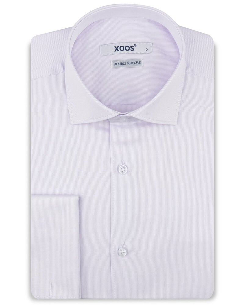XOOS Chemise homme parme en coton piqué et poignets mousquetaire (Double Retors)