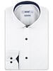 XOOS Chemise homme blanche doublure à micro pois marine (Double Retors)