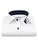 XOOS Men's white shirt with navy micro-dot lining (Double Twisted)