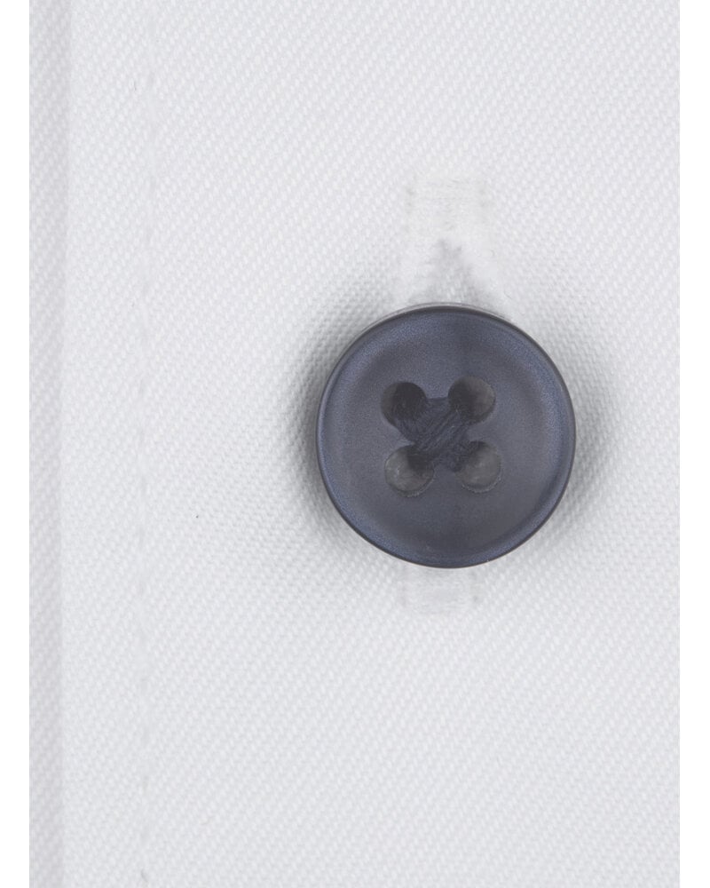 XOOS Chemise homme blanche doublure à micro pois marine (Double Retors)