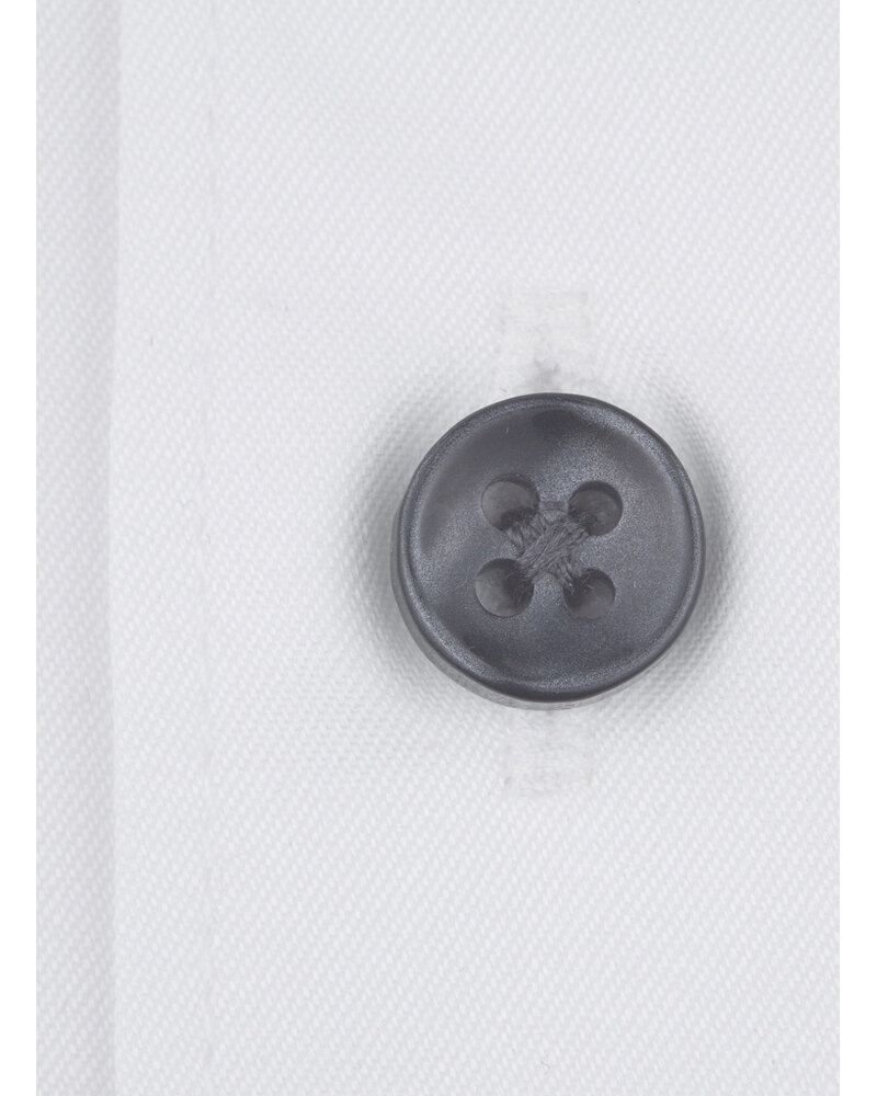 XOOS Chemise homme blanche doublure à micro pois gris (Double Retors)