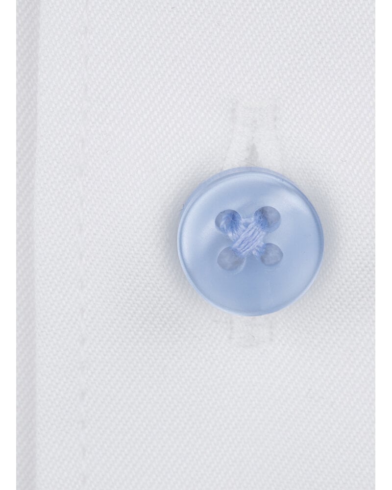 XOOS Chemise homme blanche doublure à micro pois ciel (Double Retors)