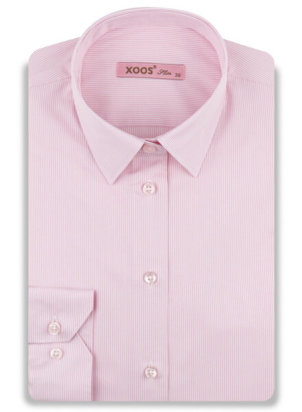 XOOS Women's pink blouse with fine stripes