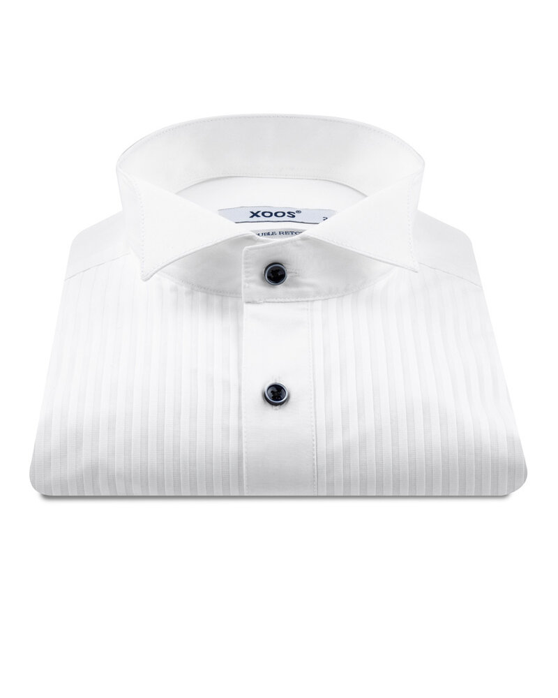 XOOS Chemise homme blanche à plastron et col cassé pour Tuxedo