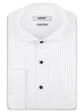 XOOS Chemise homme blanche à plastron et col cassé pour Tuxedo