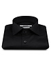 XOOS Chemise homme noire à poignets mousquetaire (Double Retors)