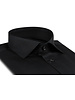 XOOS Chemise homme noire à poignets mousquetaire (Double Retors)