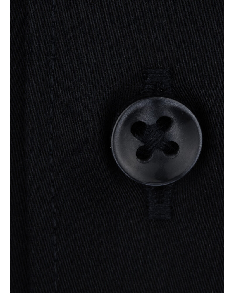 XOOS Chemise homme noire à poignets mousquetaire (Double Retors)
