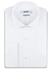 XOOS Chemise homme blanche à poignets mousquetaire et col Italien (Popeline Double Retors)