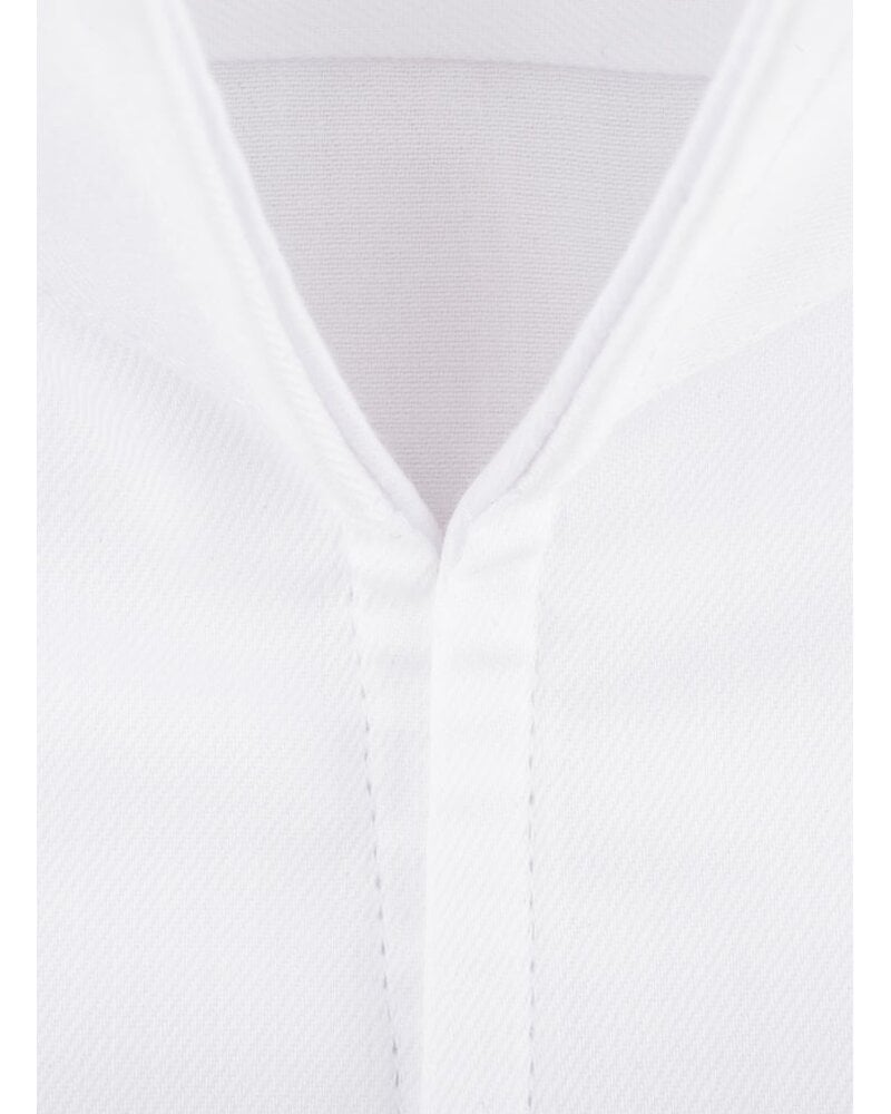 XOOS Men's white shirt with open straight collar and French cuffs (Double Twisted)