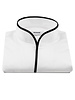 XOOS Chemise homme blanche à col droit ouvert et Liserai noir
