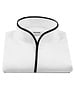 XOOS Men's white shirt with open straight collar and black piping