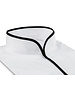 XOOS Chemise homme blanche à col droit ouvert et Liserai noir