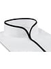XOOS Men's white shirt with open straight collar and black piping