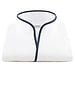 XOOS Men's white shirt with open straight collar and navy piping