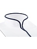 XOOS Chemise homme blanche à col droit ouvert et Liserai marine