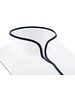 XOOS Men's white shirt with open straight collar and navy piping