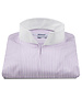 XOOS Chemise homme lavande à rayures et col droit ouvert
