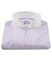 XOOS Men's lavender striped shirt with open straight collar
