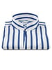XOOS Men's blue pinstripe shirt with open straight collar (Double Twisted)
