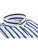 XOOS Men's blue pinstripe shirt with open straight collar (Double Twisted)