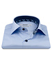 XOOS Chemise homme bleue à doublure imprimée et à micro pois marine (Double Retors)